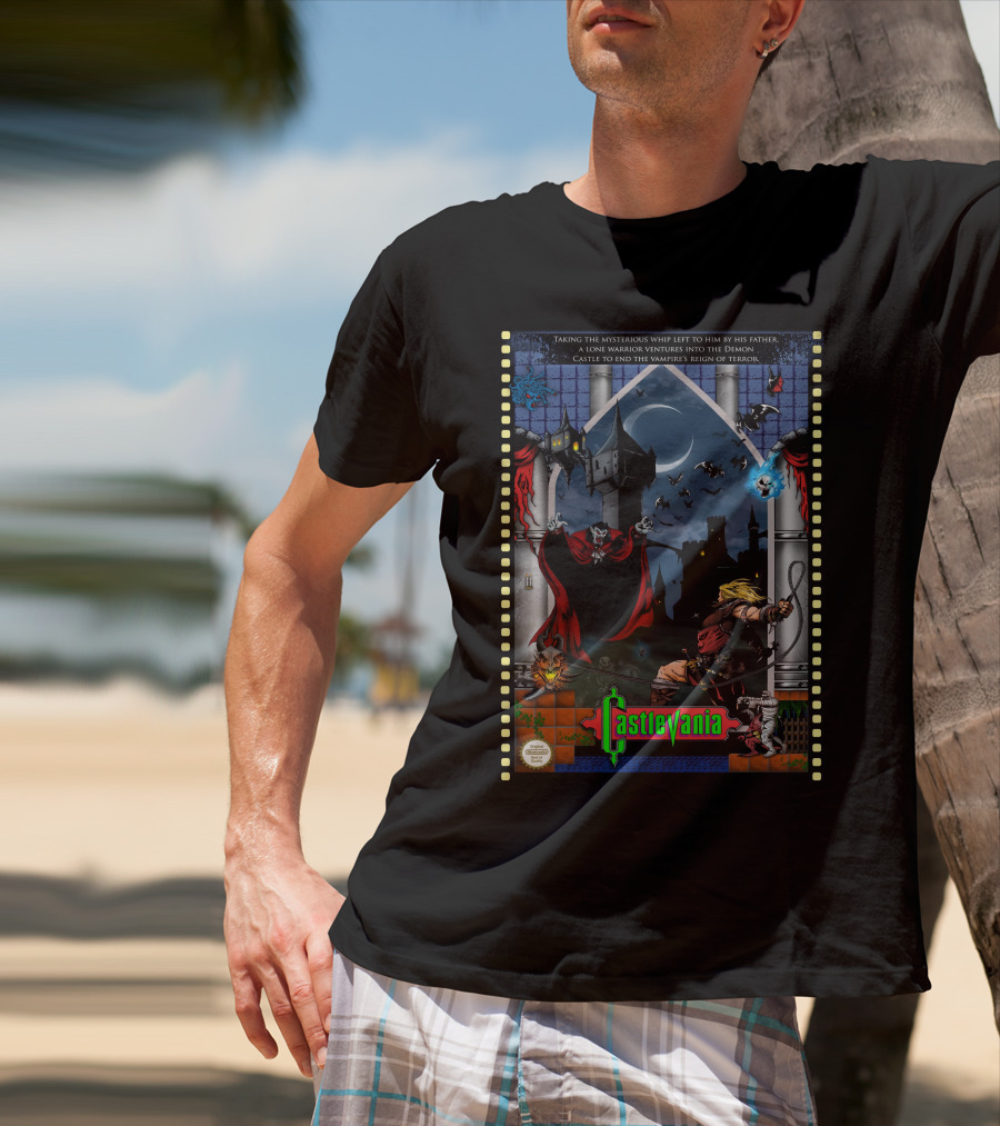 CASTLEVANIA Lone Warrior Ventures Into Demon Castle To End Vampire's Reign Of Terror T-Shirt