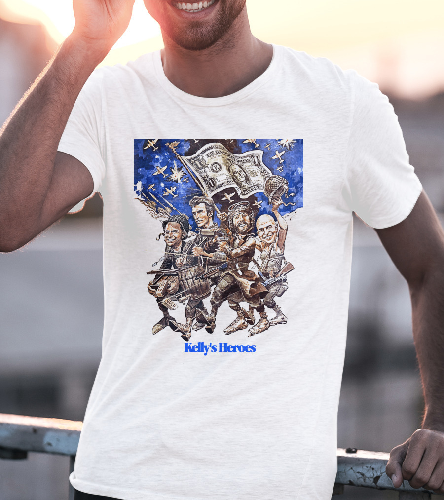 Kelly's Heroes War Adventure Dollar Bill Planes Parachute T-Shirt
