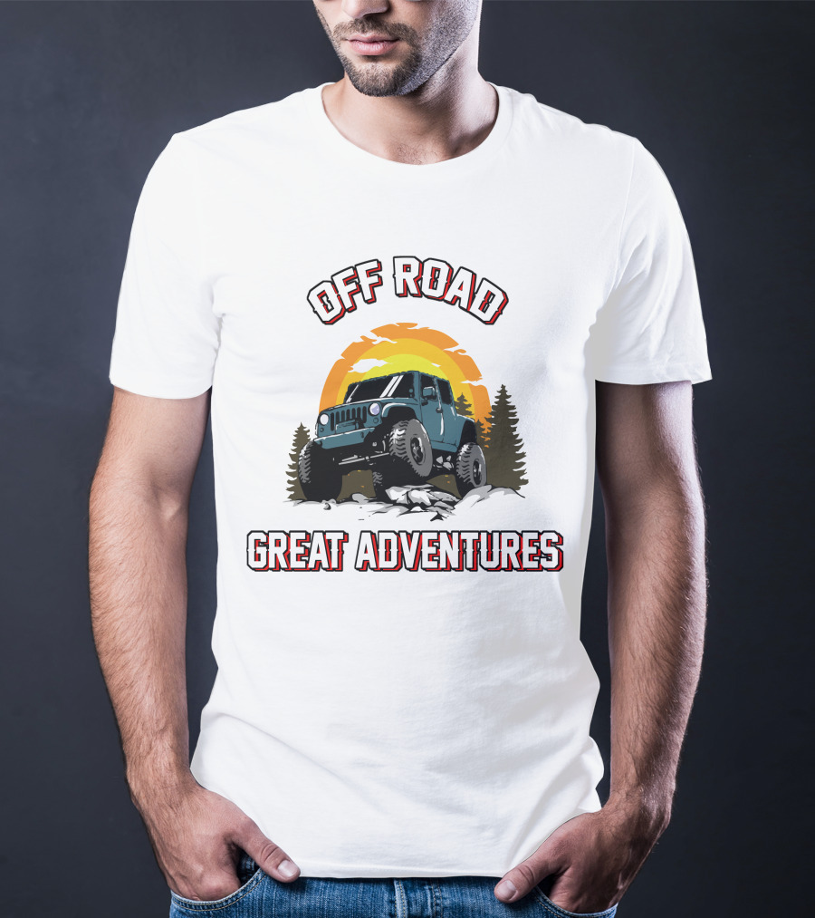 OFF ROAD GREAT ADVENTURES SUNSET JEEP ROCKS FOREST T-Shirt