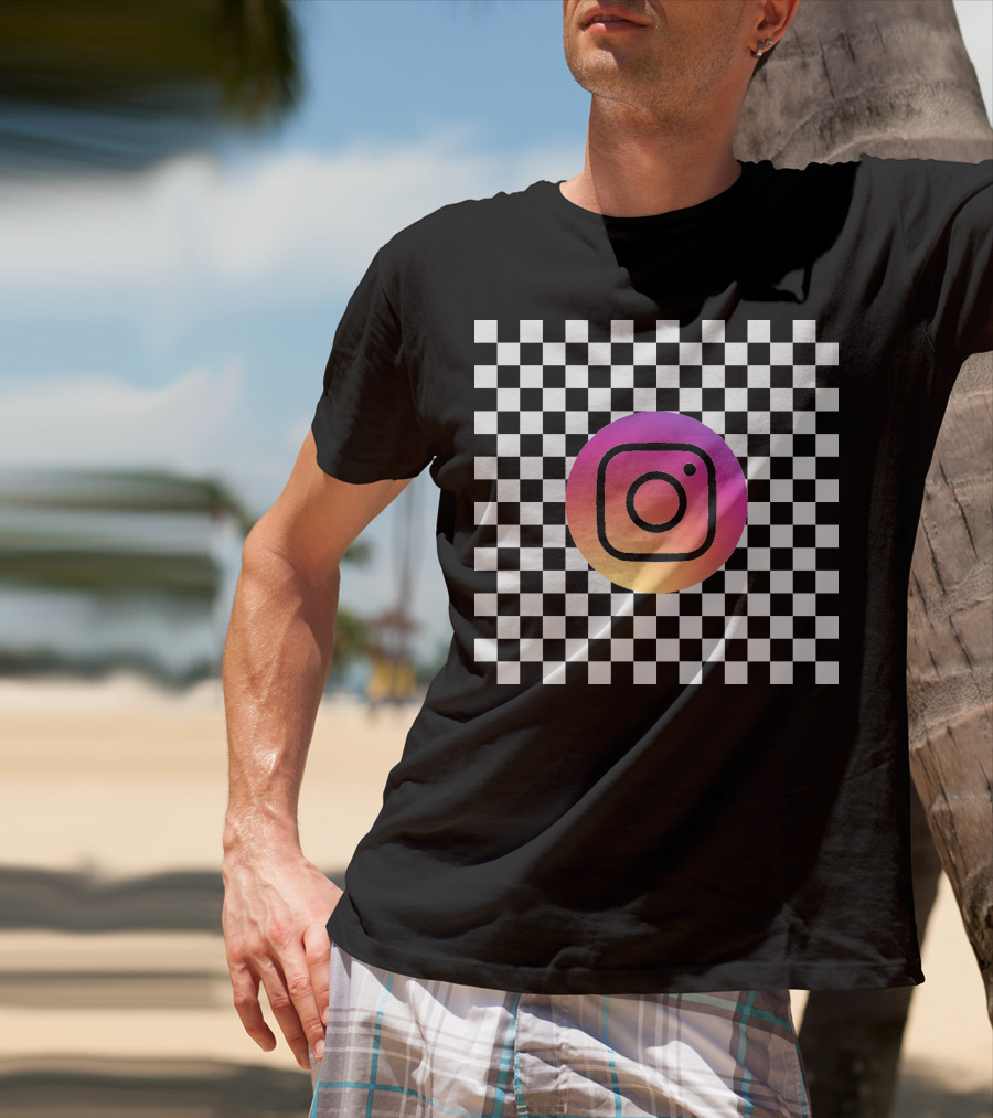Mirror Log Scale Example Instagram Checkerboard T-Shirt
