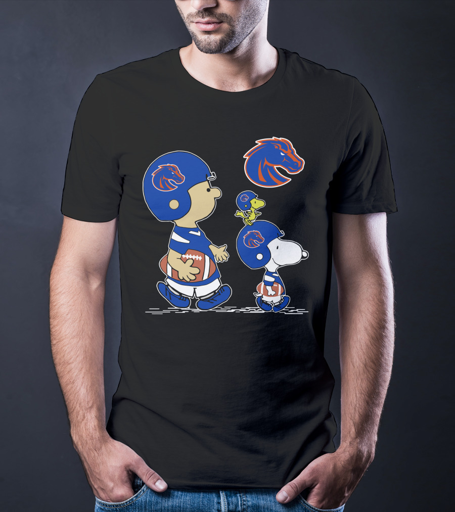 Boise State Broncos Charlie Brown And Snoopy Football Team Spirit T-Shirt