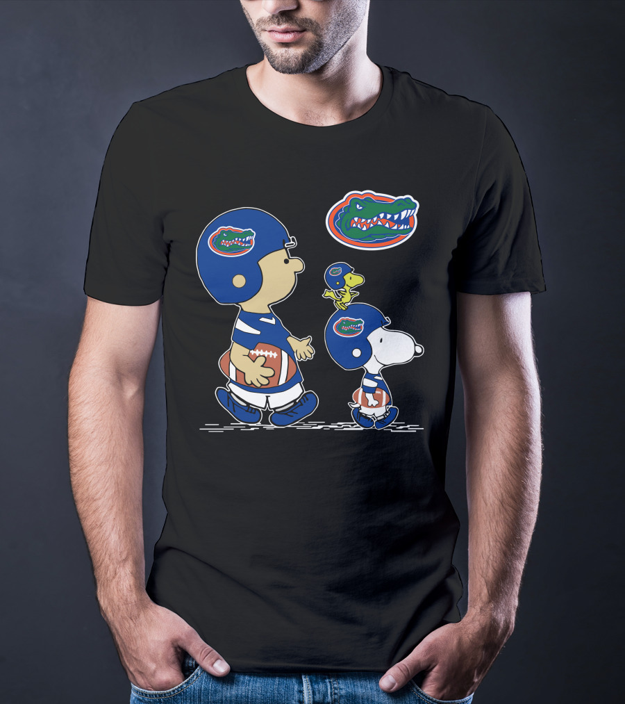 Peanuts Characters In Florida Gators Football Helmets T-Shirt