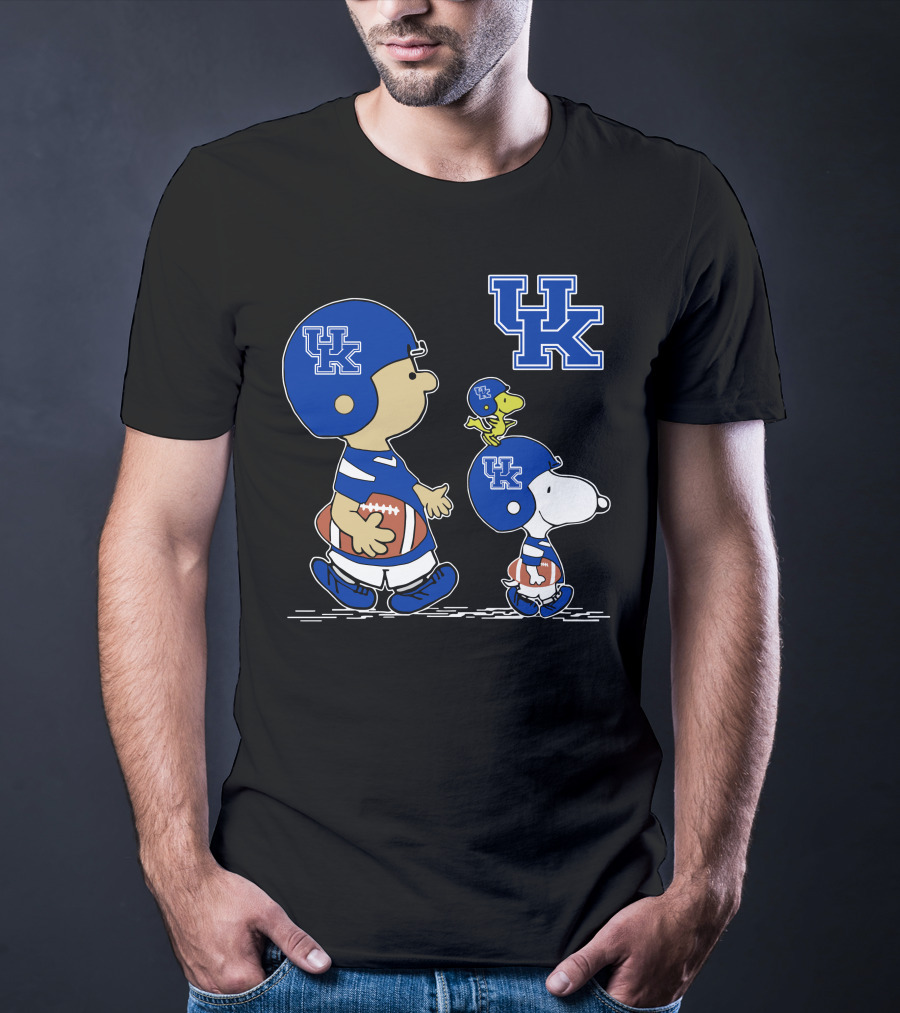 Kentucky Wildcats Peanuts Mascots Football Team Collaboration Snoopy Woodstock T-Shirt