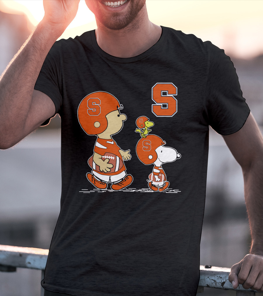 Syracuse Orange Football Peanuts Characters With Helmets T-Shirt