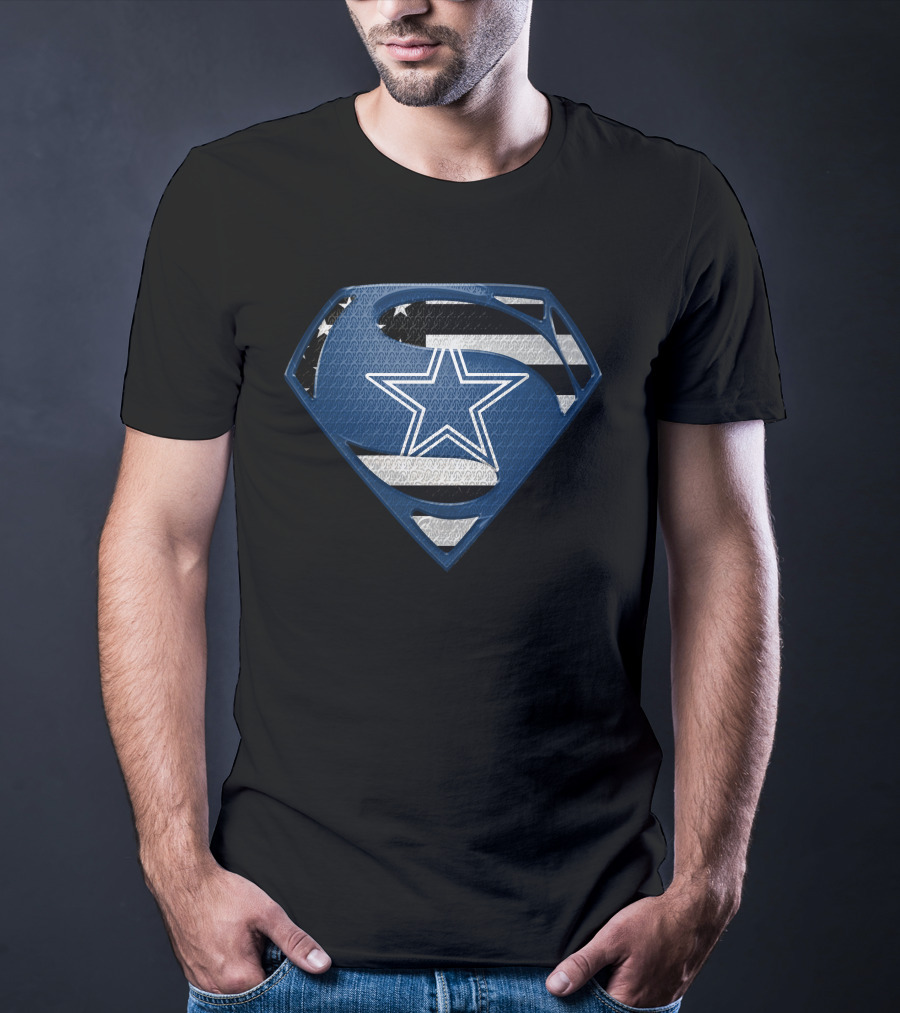 Dallas Cowboys Superman Logo With American Flag Elements T-Shirt