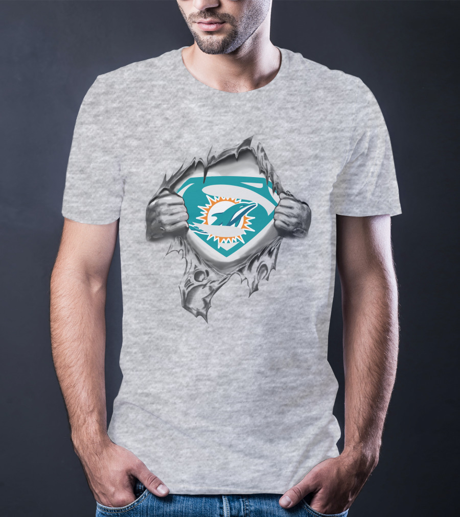 Miami Dolphins Superman Shield Logo Fan T-Shirt