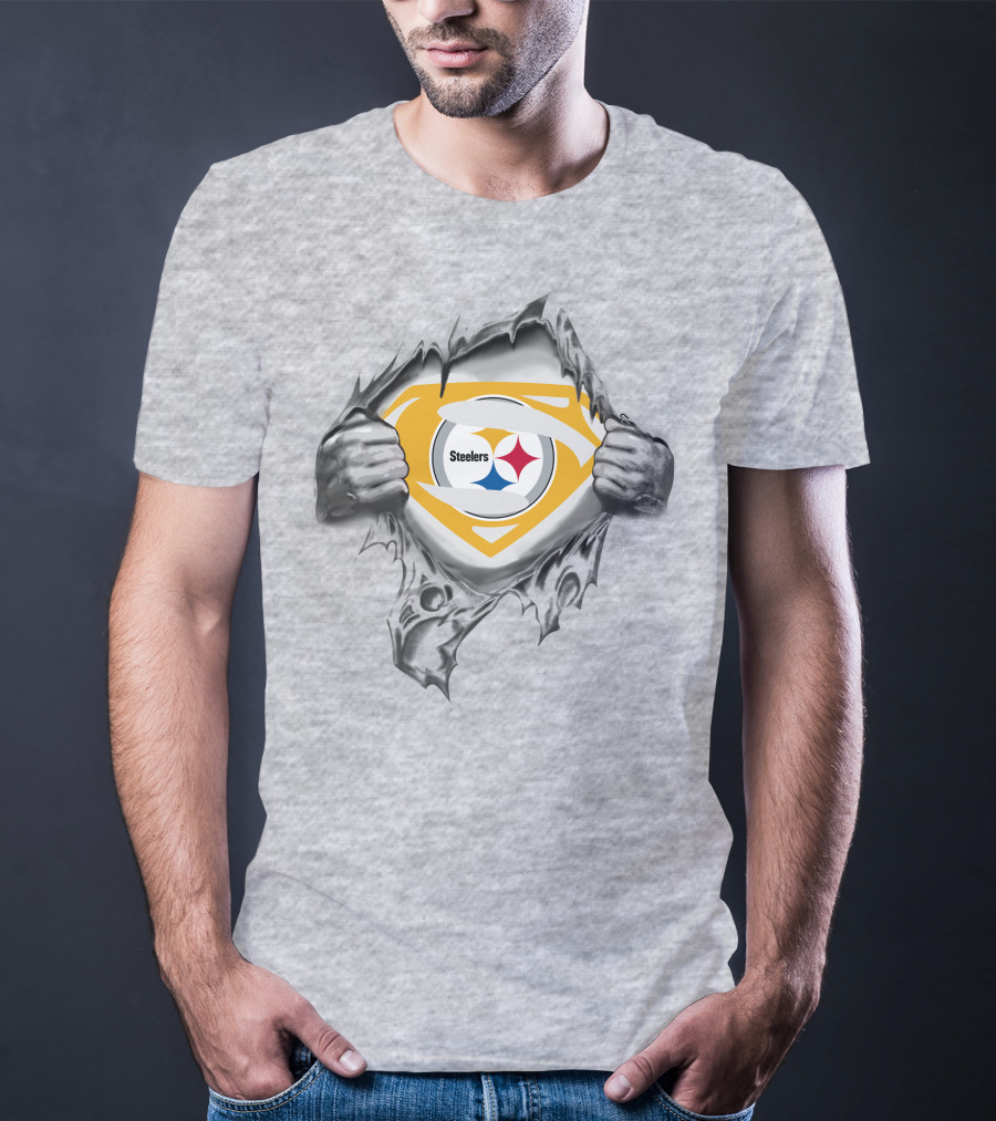 Steelers Logo Superhero Chest Reveal T-Shirt