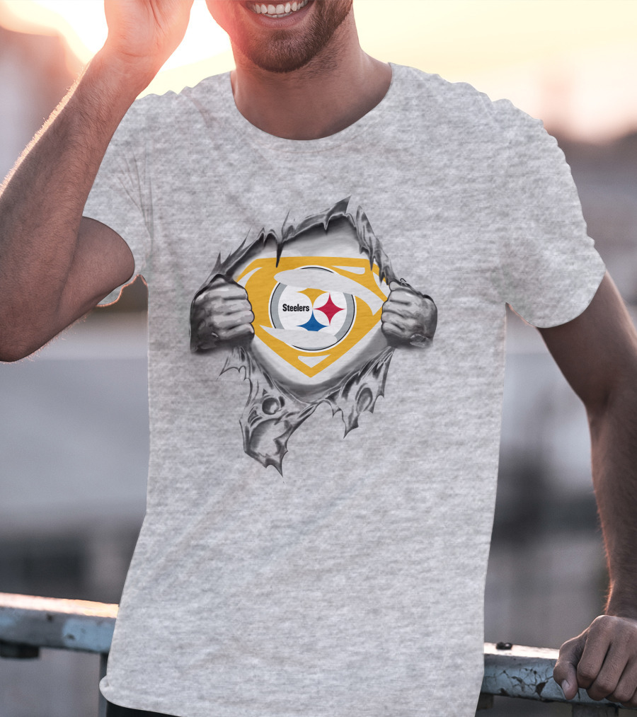 Steelers Logo Superhero Chest Reveal T-Shirt