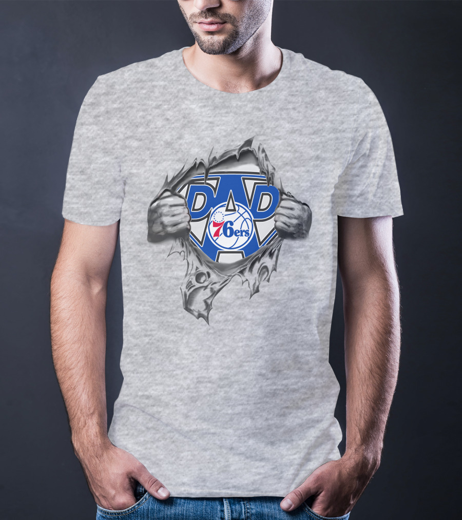 Philadelphia Super Dad 76ers Heroic Reveal T-Shirt