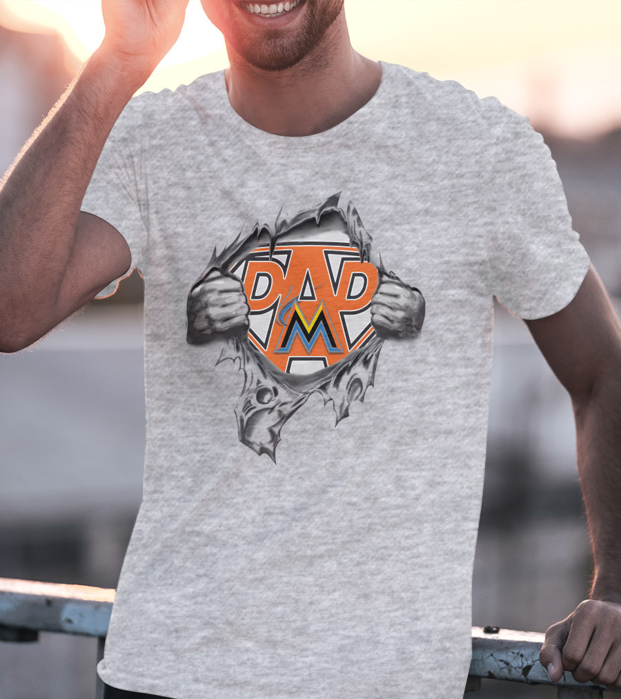 Miami Marlins Super Dad Hero T-Shirt