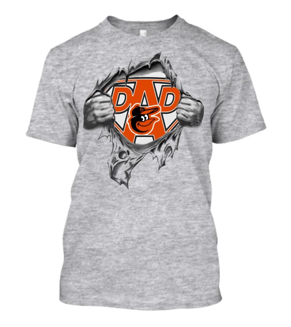 Orioles Super Dad Baltimore Baseball Emblem With Ripped T-Shirt