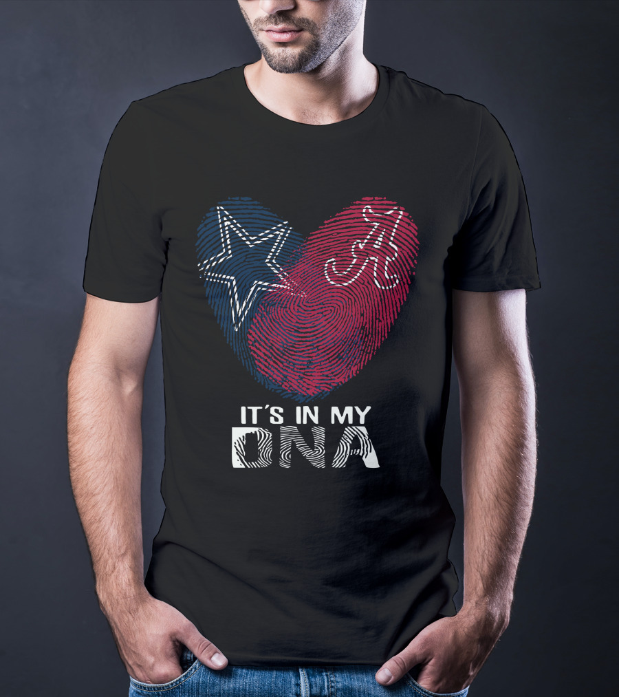 Cowboys Alabama It's In My Dna Star And A Fingerprint T-Shirt