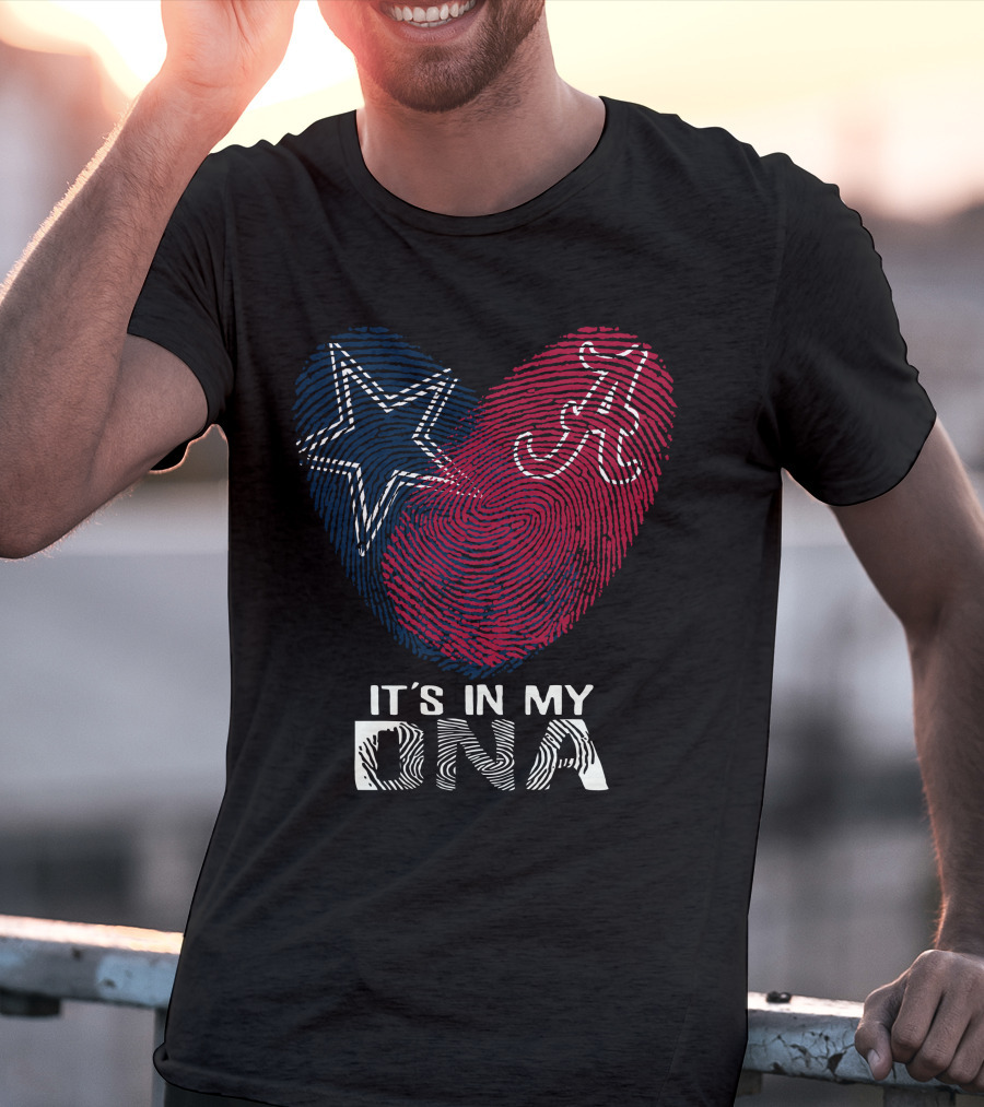 Cowboys Alabama It's In My Dna Star And A Fingerprint T-Shirt
