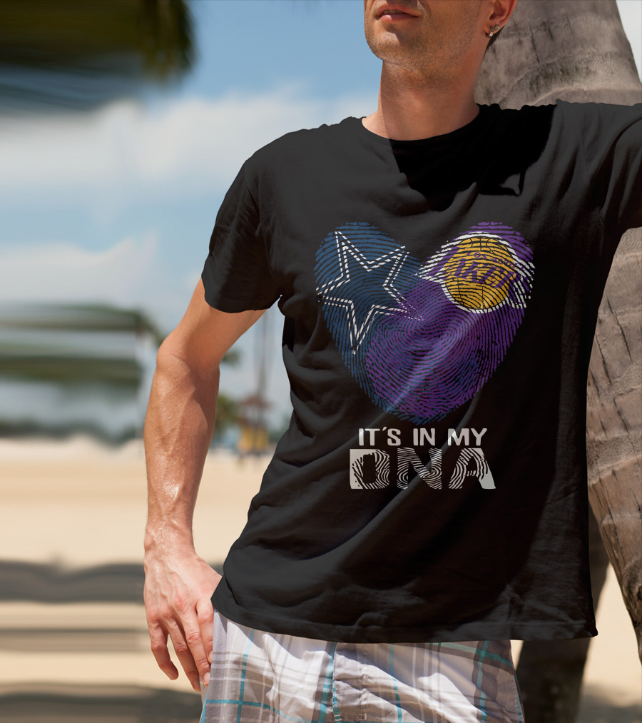 Cowboys And Lakers Star And Basketball It's In My DNA T-Shirt