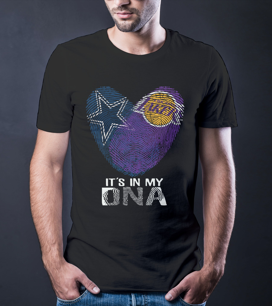 Cowboys And Lakers Star And Basketball It's In My DNA T-Shirt