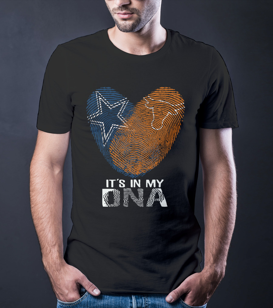 Cowboys Texas Longhorns Fingerprint It's In My DNA T-Shirt