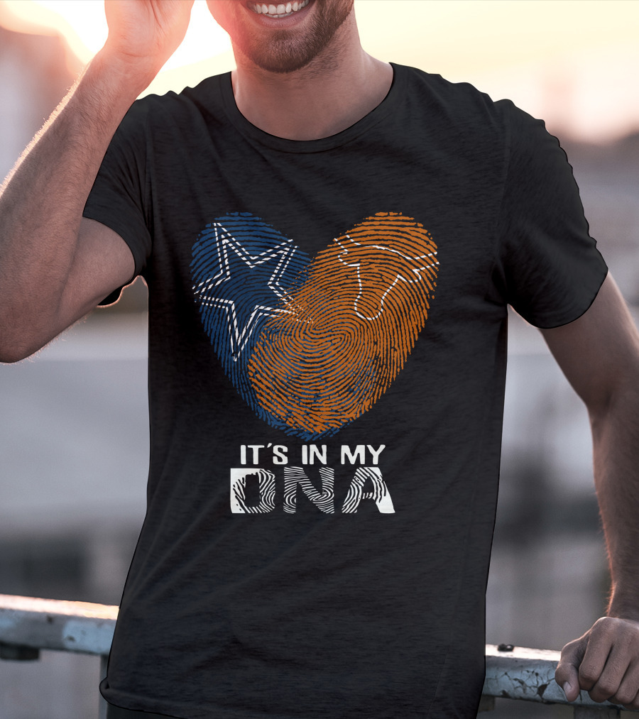 Cowboys Texas Longhorns Fingerprint It's In My DNA T-Shirt