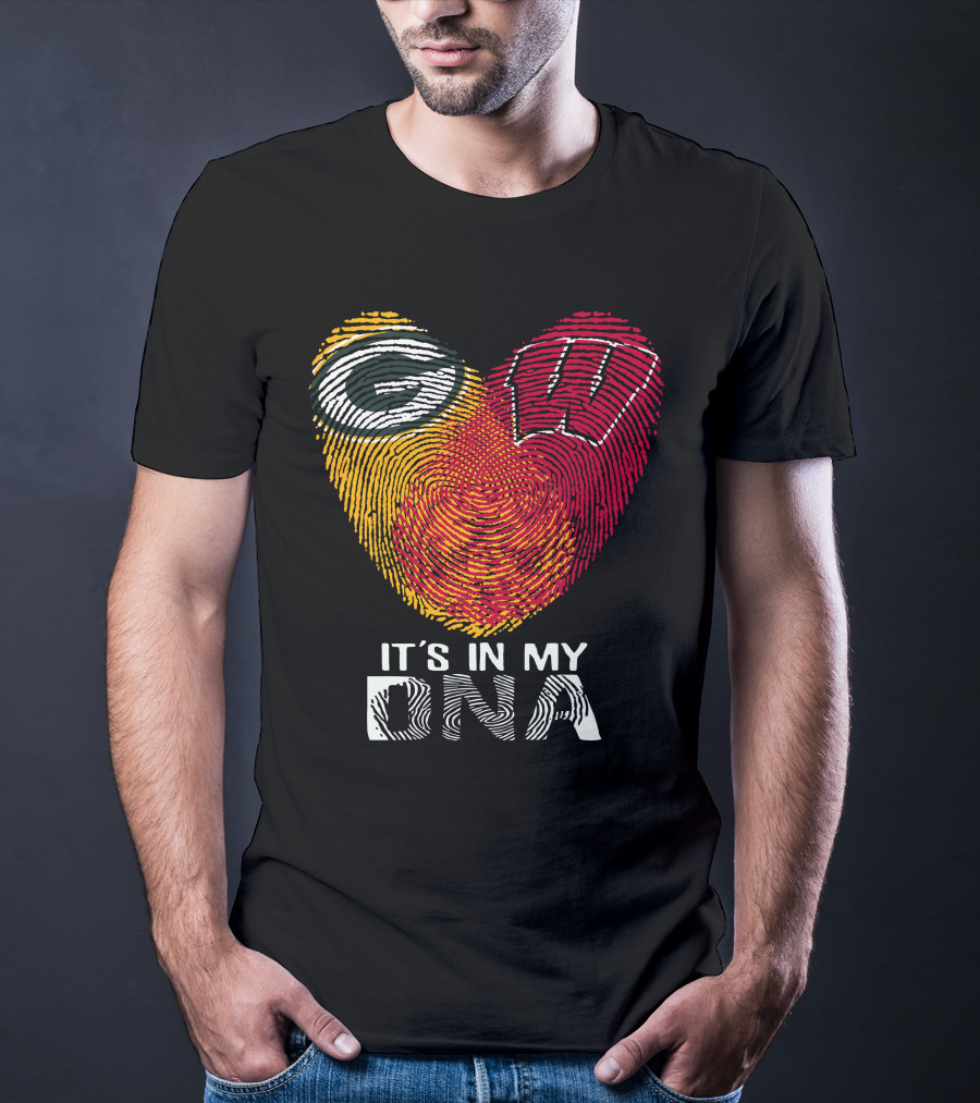 Packers Wisconsin Badgers Fingerprint It's In My DNA T-Shirt