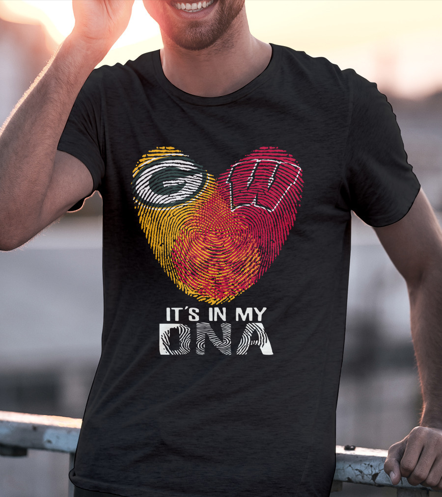 Packers Wisconsin Badgers Fingerprint It's In My DNA T-Shirt