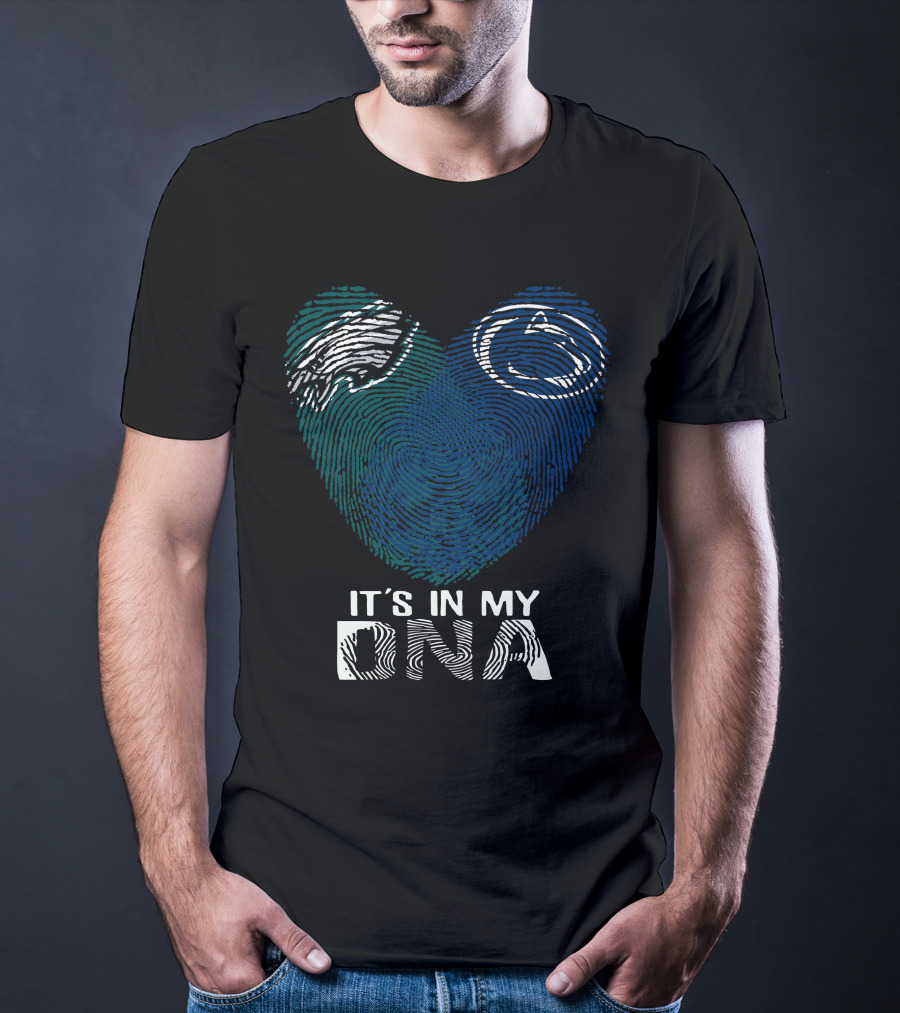 Philadelphia Eagles Penn State Fingerprint Heart It's In My DNA T-Shirt