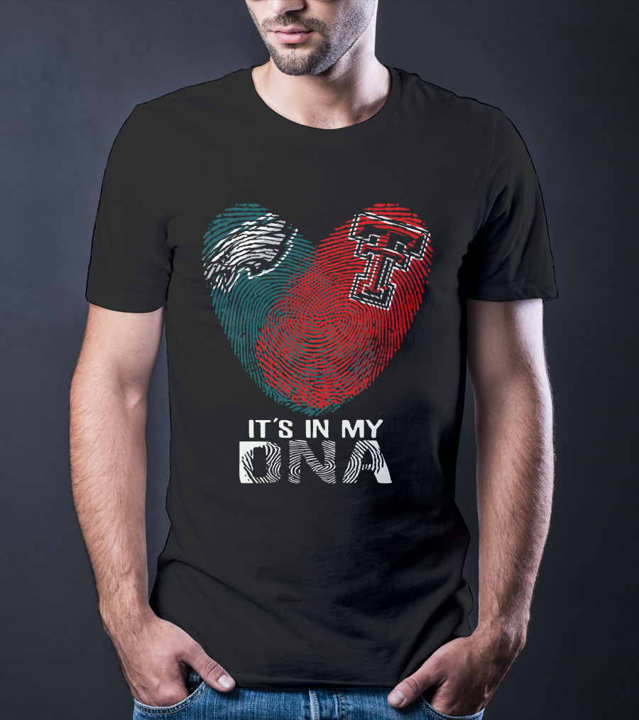 Philadelphia Eagles Texas Tech Fingerprint It's In My DNA T-Shirt