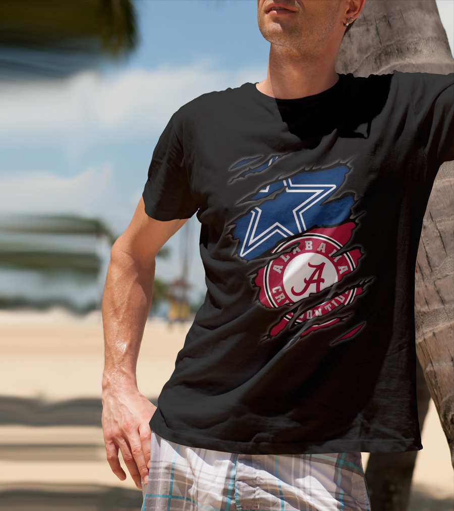 Cowboys Star Meets Alabama Crimson Tide Fusion T-Shirt