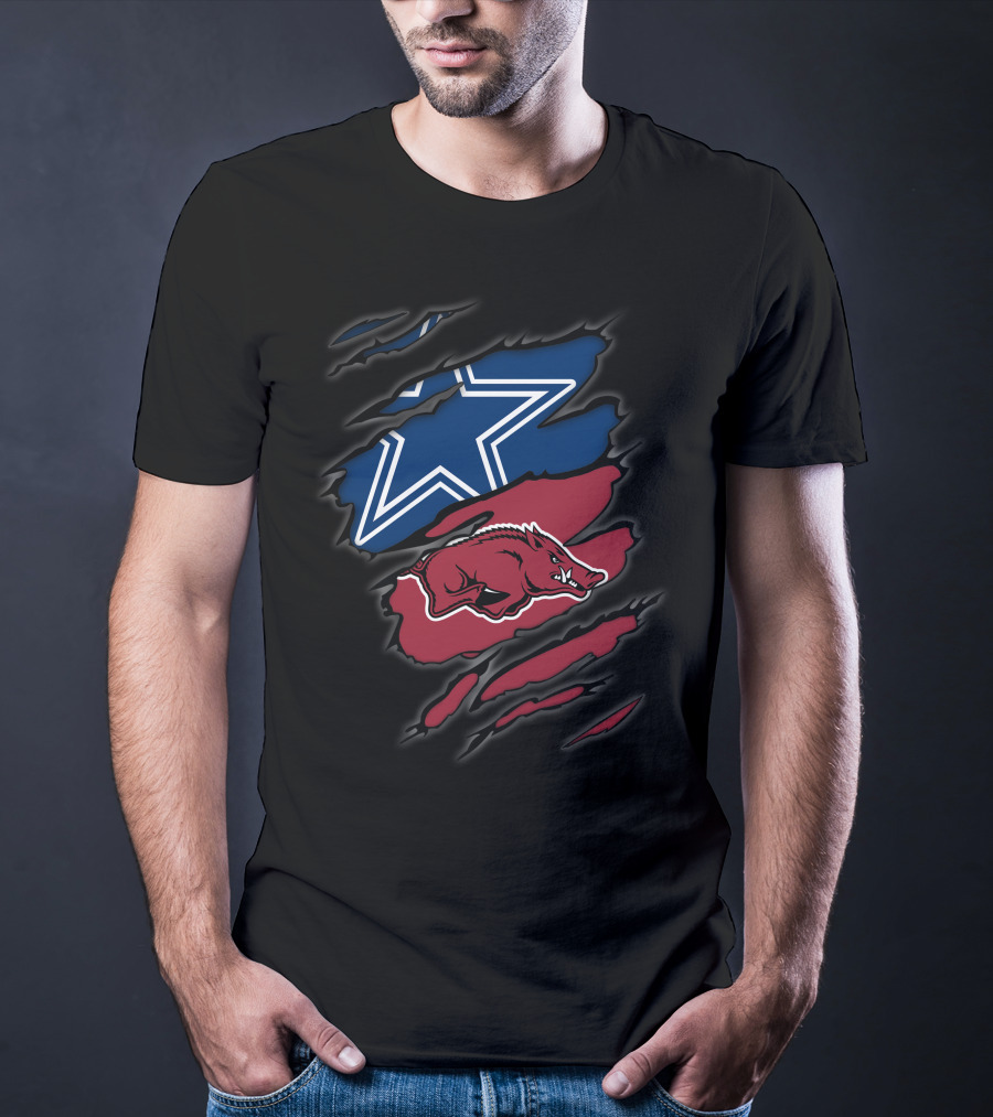 Dallas Cowboys And Arkansas Razorbacks Tear T-Shirt