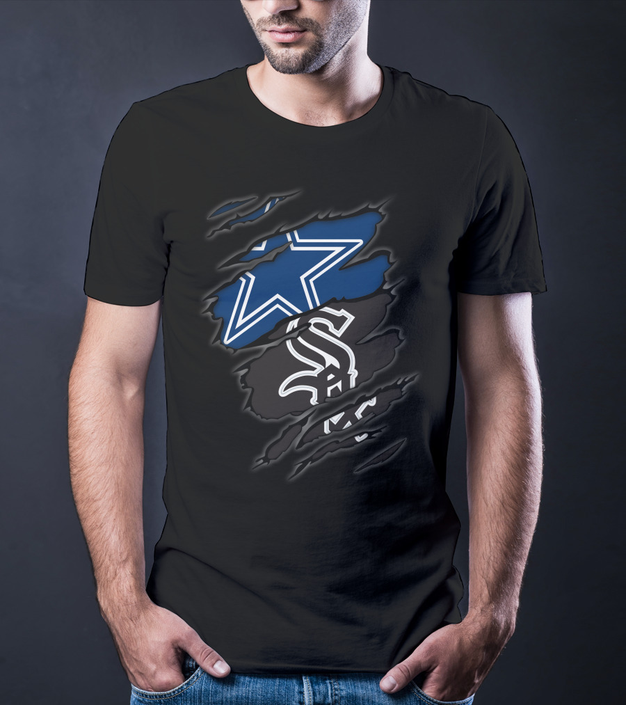 Cowboys Star And Chicago White Sox Logo Fusion T-Shirt
