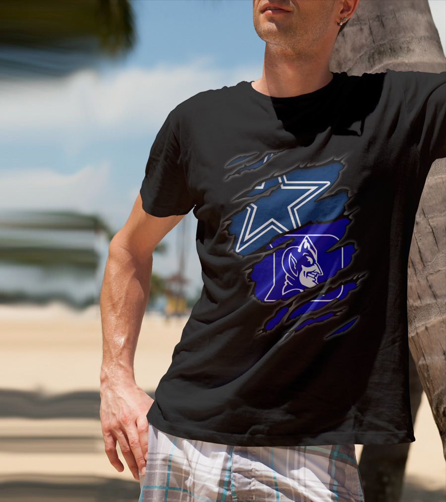 Dallas Cowboys Duke Blue Devils Fan Crossover T-Shirt
