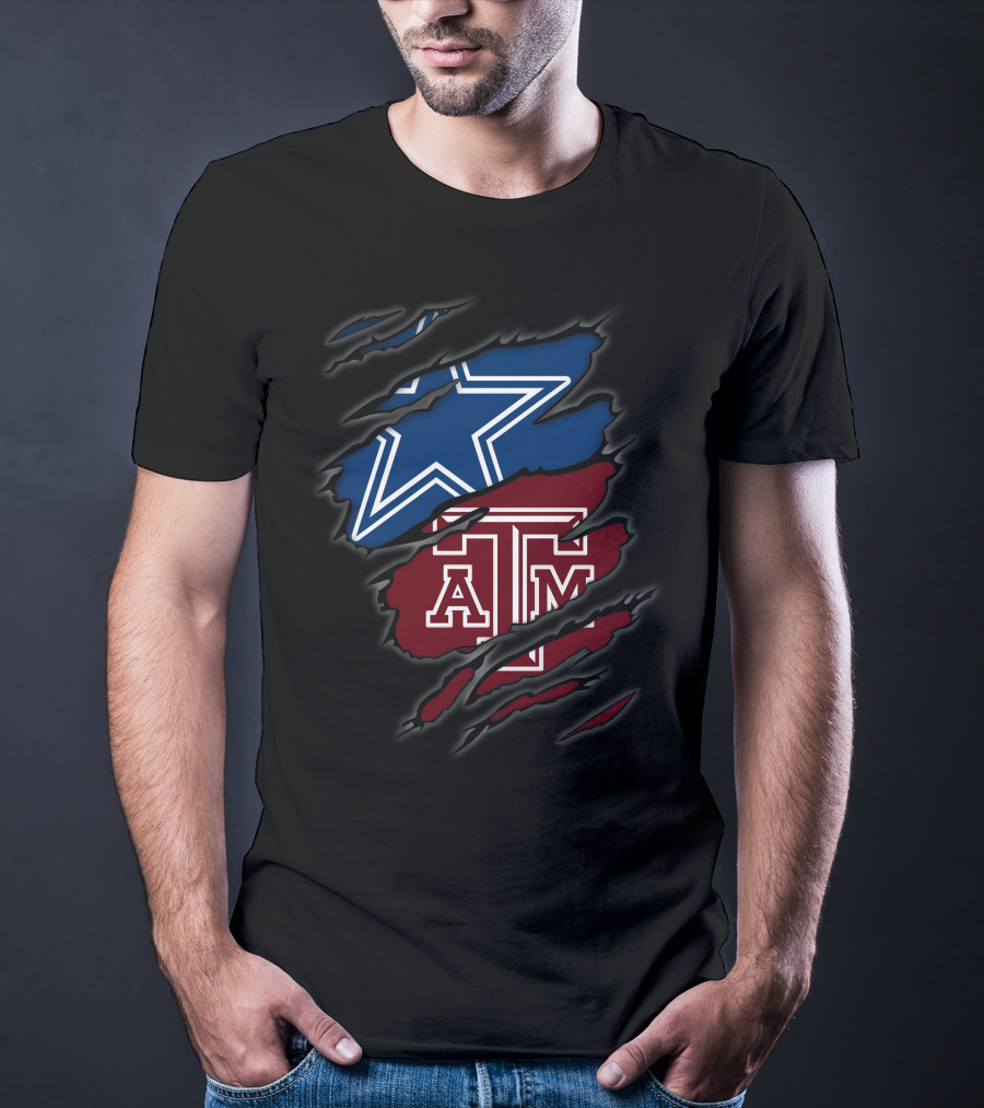 Dallas Cowboys Texas A&M Aggies Star Logo Patchwork T-Shirt