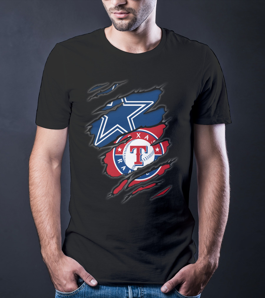 Dallas Cowboys Texas Rangers Logo Fusion T-Shirt
