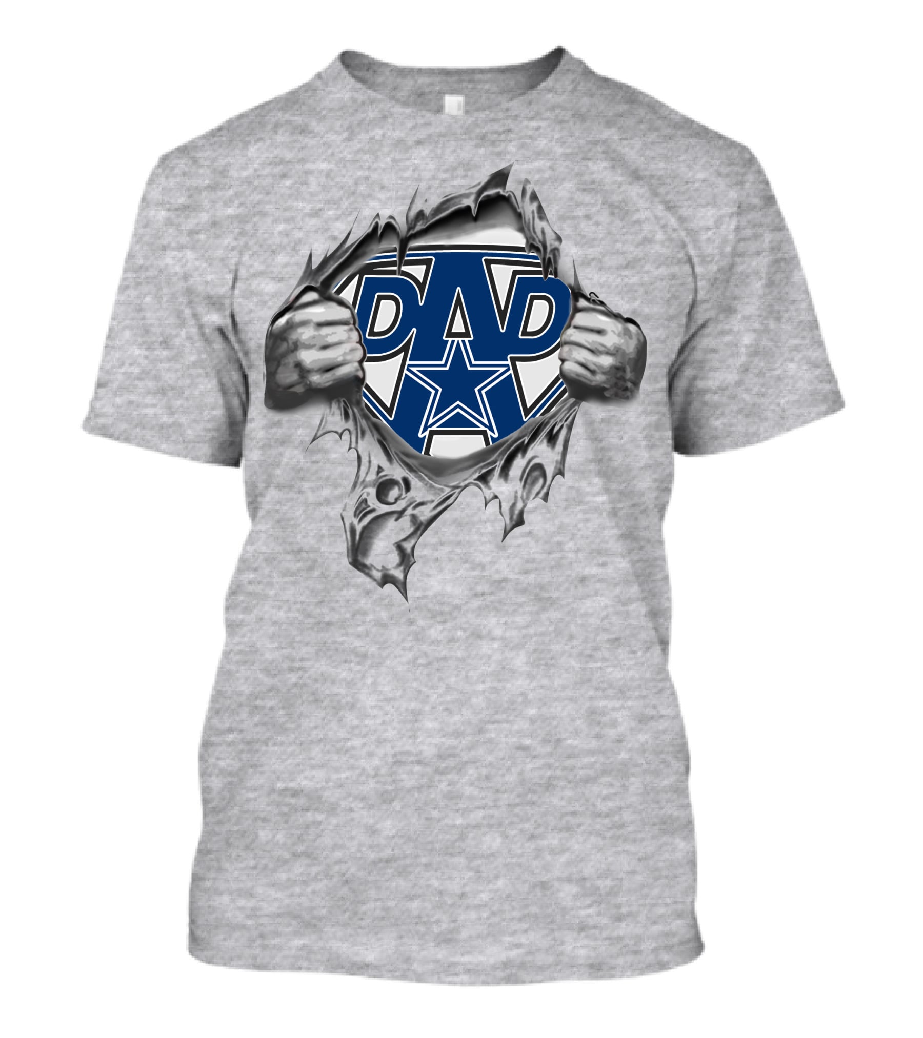 Super Dad Dallas Cowboys Fan Logo Tear T-Shirt