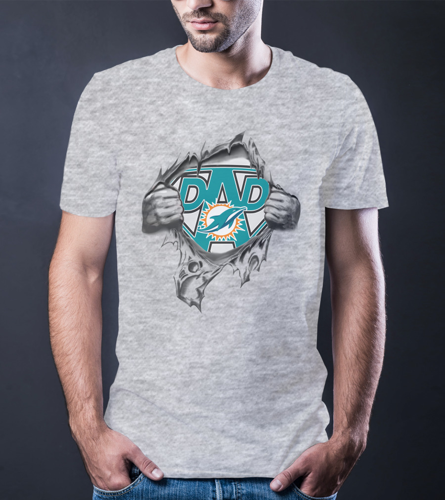 Super Dad Miami Dolphins Superman T-Shirt