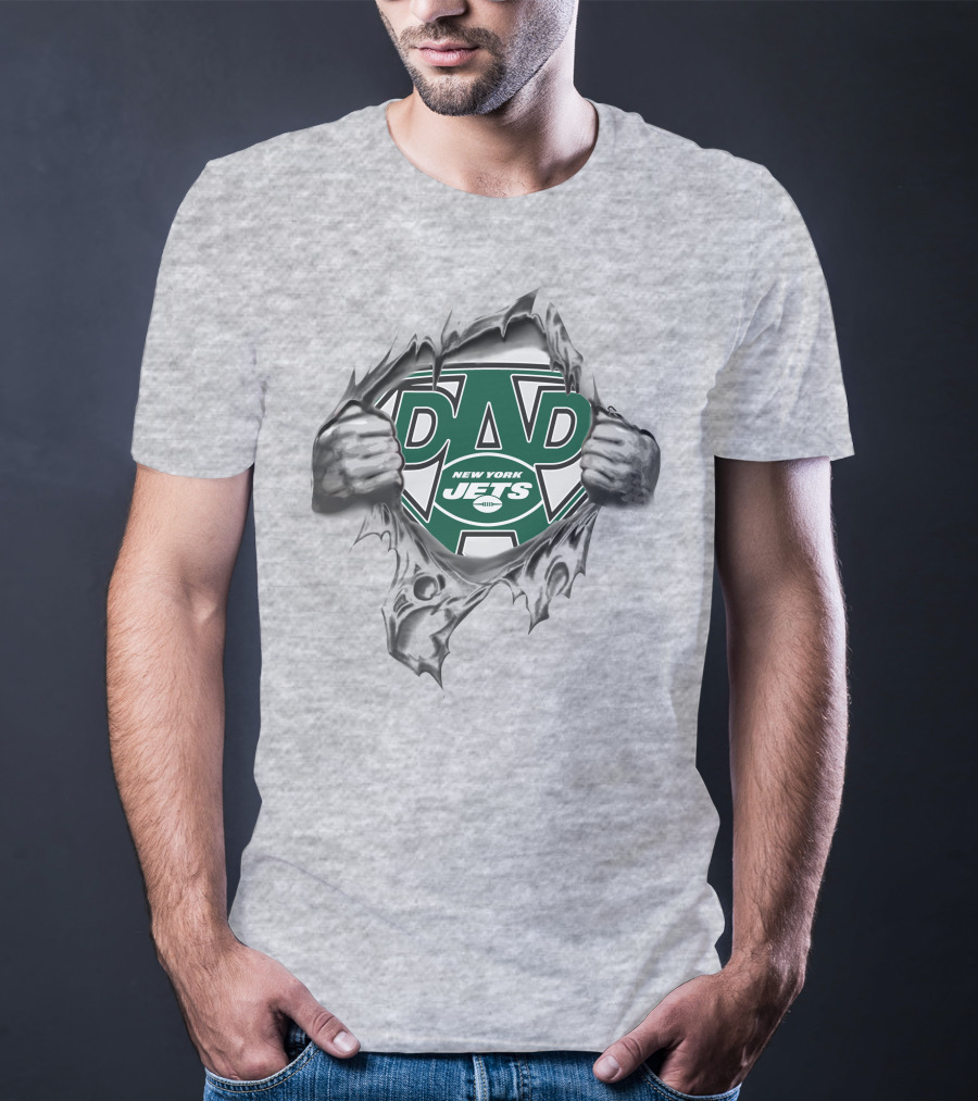 Super Dad New York Jets Fan Dad Logo Burst T-Shirt