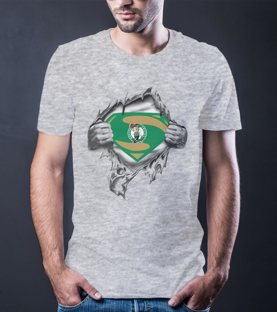 Boston Celtics Superman Logo Tear T-Shirt