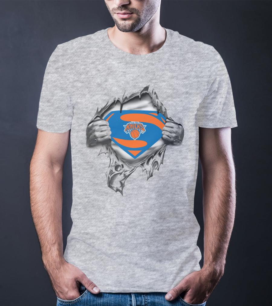 Knicks Superman Logo Superman Shield Basketball T-Shirt