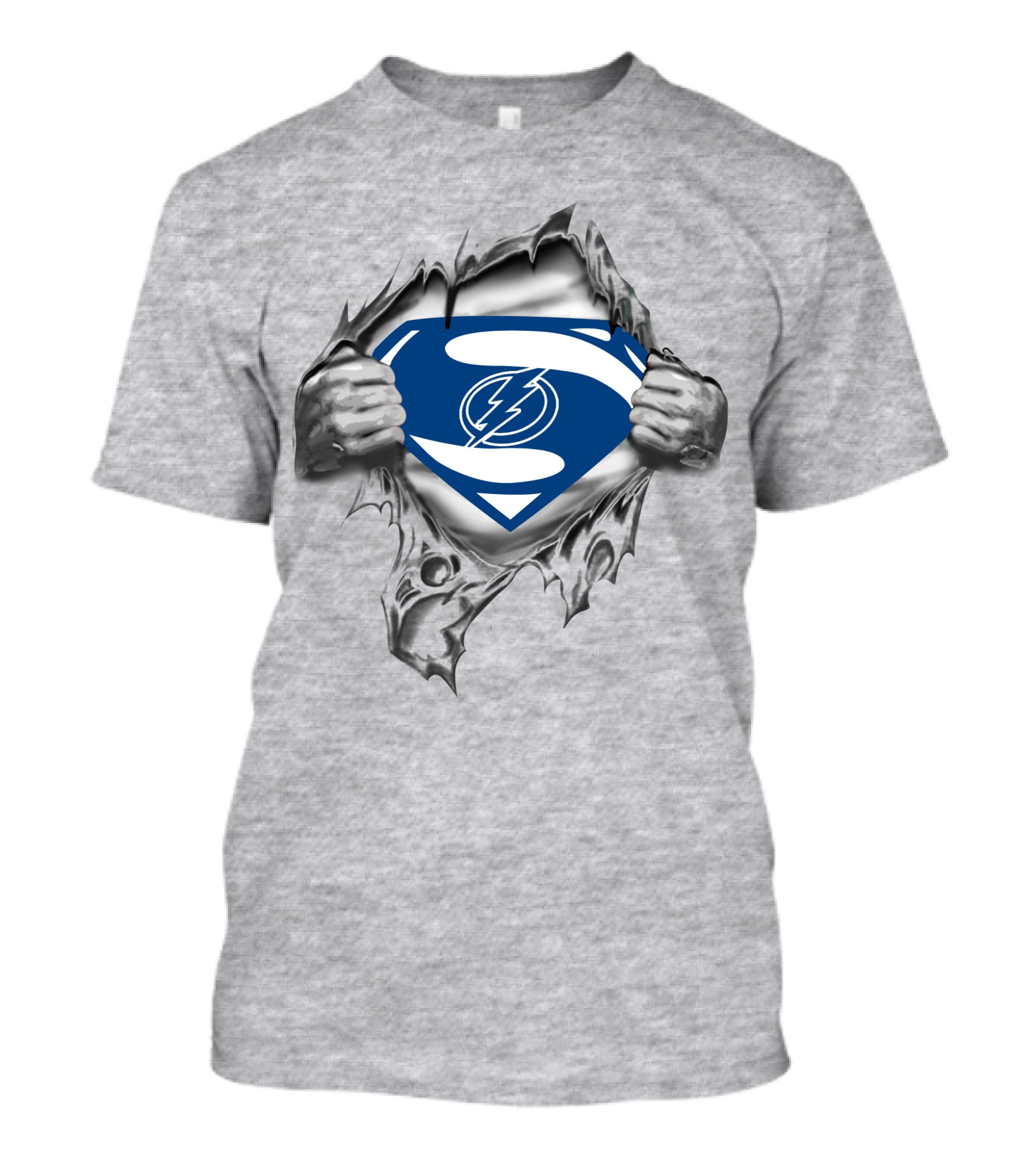 Superman Lightning Bolt Shield Rip T-Shirt