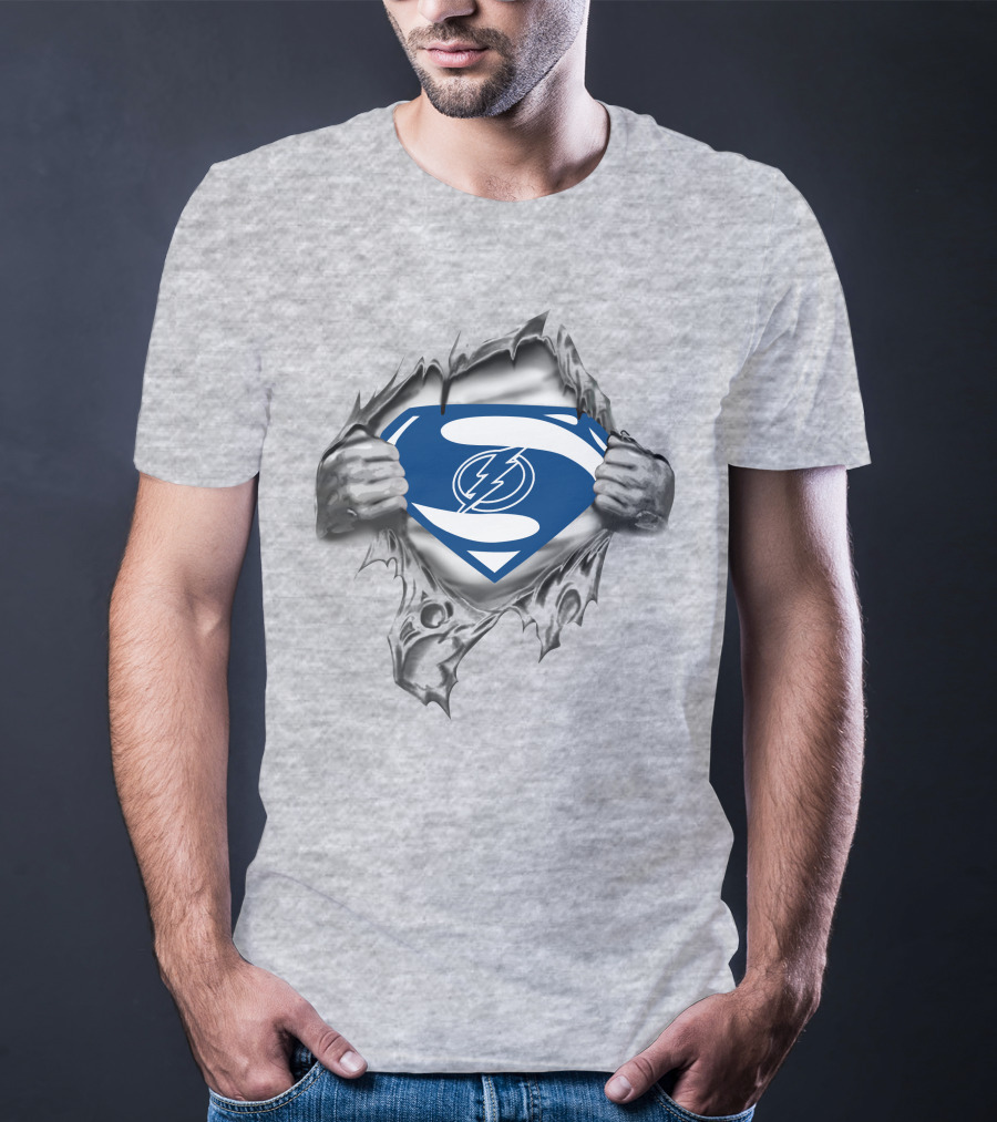 Superman Lightning Bolt Shield Rip T-Shirt