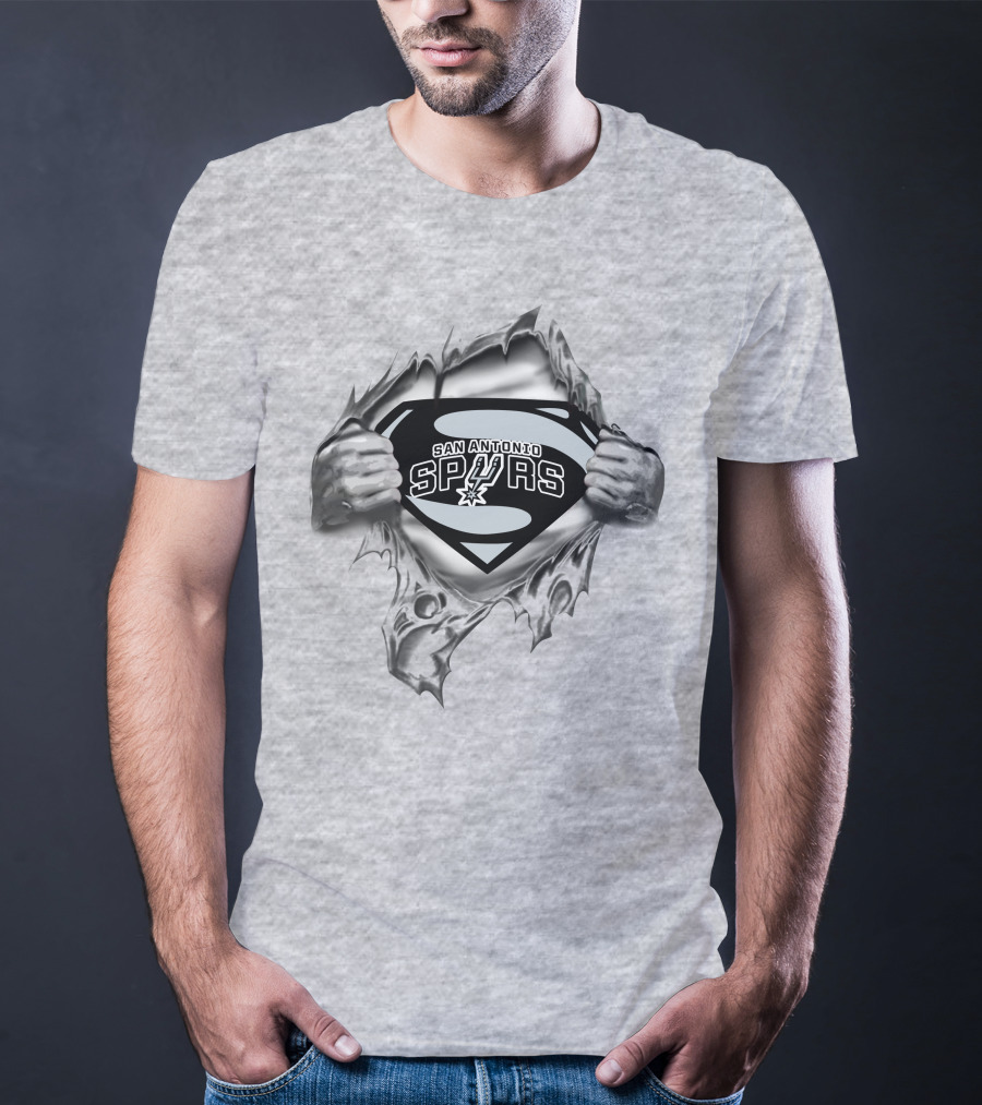San Antonio Spurs Super Man Shield Logo Burst T-Shirt