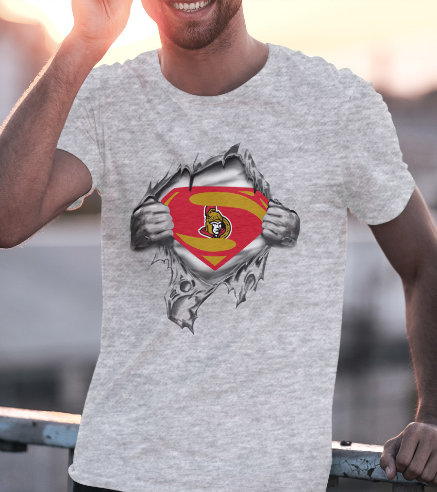 Ottawa Senators Superman Logo Crossover T-Shirt