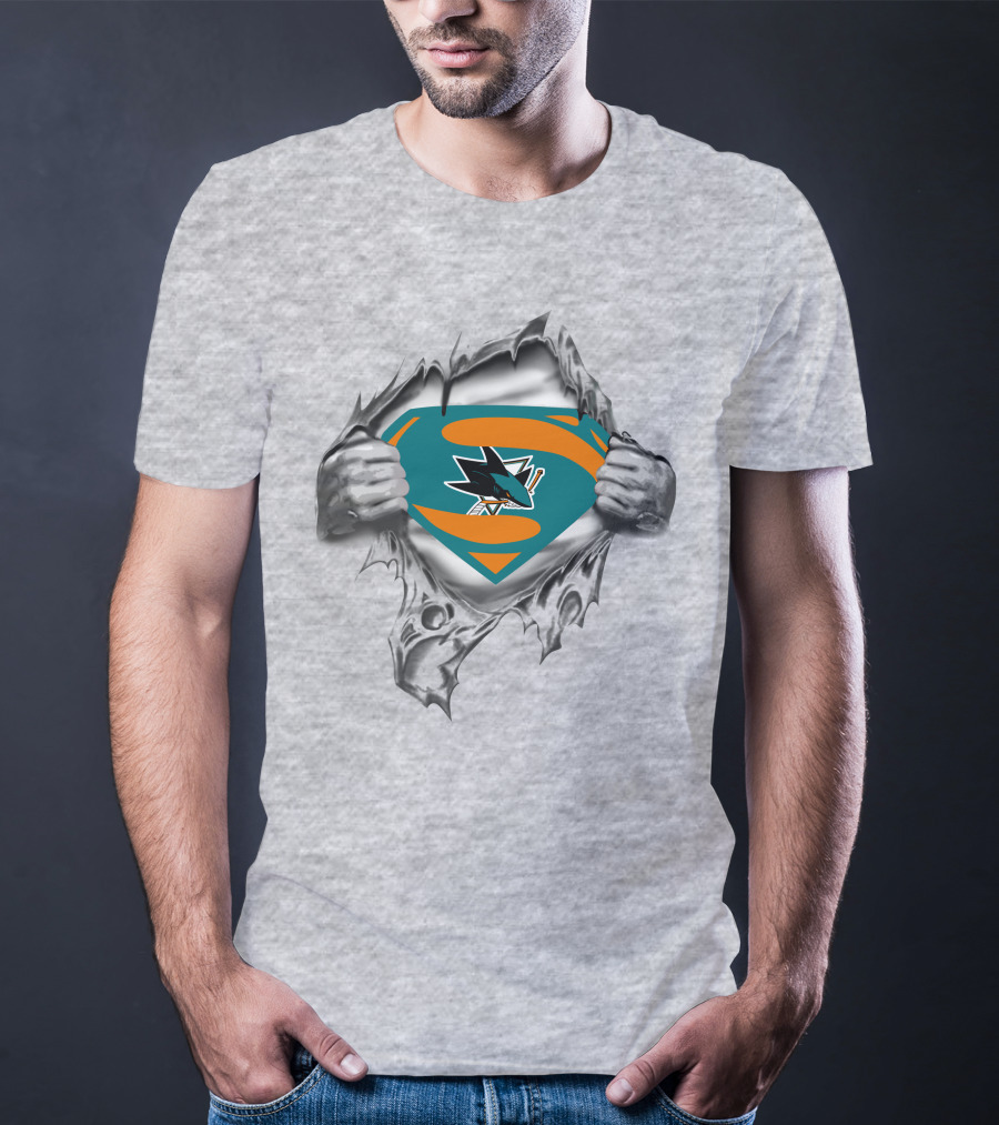 San Jose Sharks Superman Logo Transformation T-Shirt