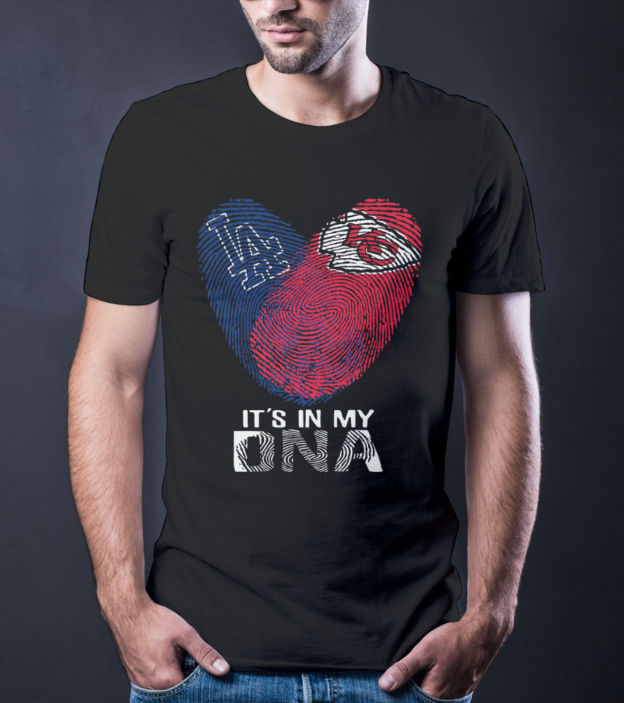 Los Angeles Dodgers Kansas City Chiefs It's In My DNA T-Shirt