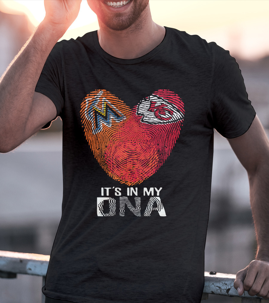 Miami Marlins Kansas City Chiefs It's In My DNA T-Shirt