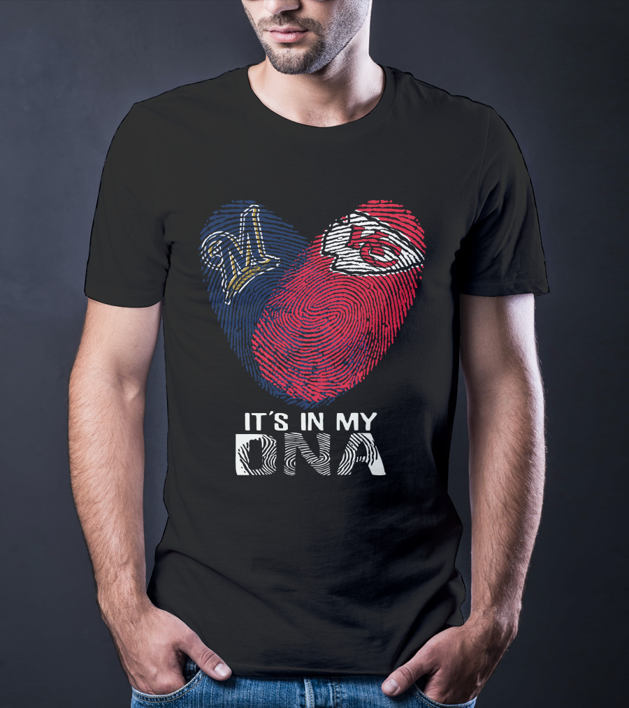 Milwaukee Brewers Kansas City Chiefs It's In My DNA T-Shirt