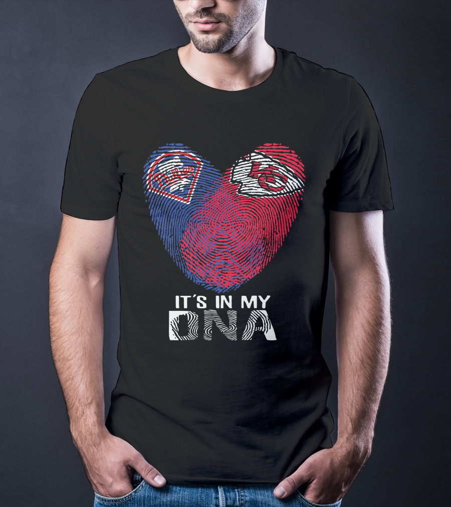 Philadelphia Phillies Chiefs It's In My DNA Fingerprint Heart T-Shirt
