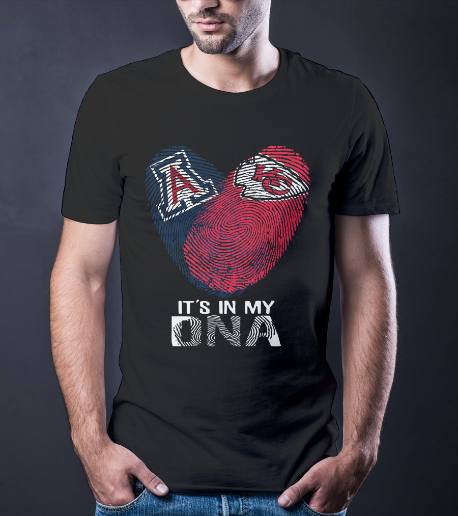 Arizona Wildcats Chiefs It's In My Dna Fingerprint T-Shirt