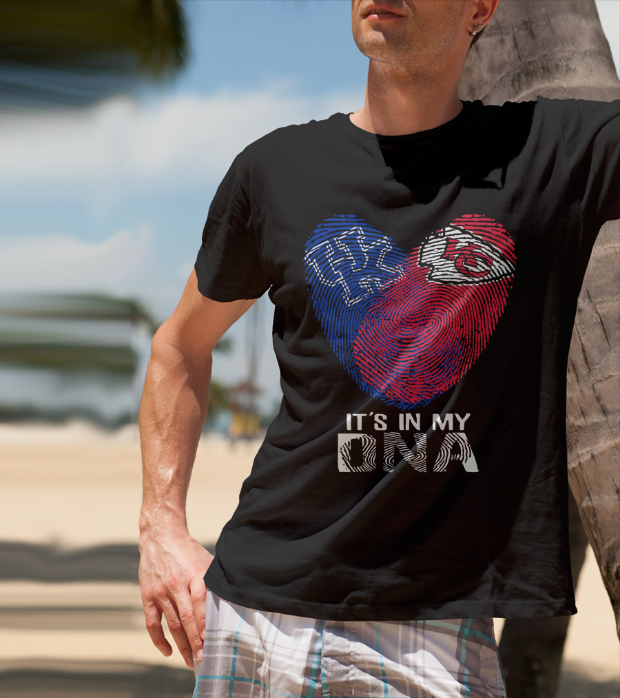 Kentucky Wildcats Chiefs It's In My Dna Fingerprint Heart T-Shirt