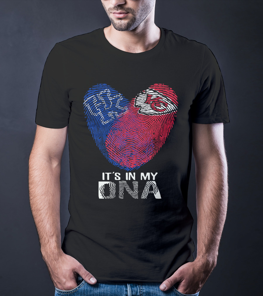 Kentucky Wildcats Chiefs It's In My Dna Fingerprint Heart T-Shirt