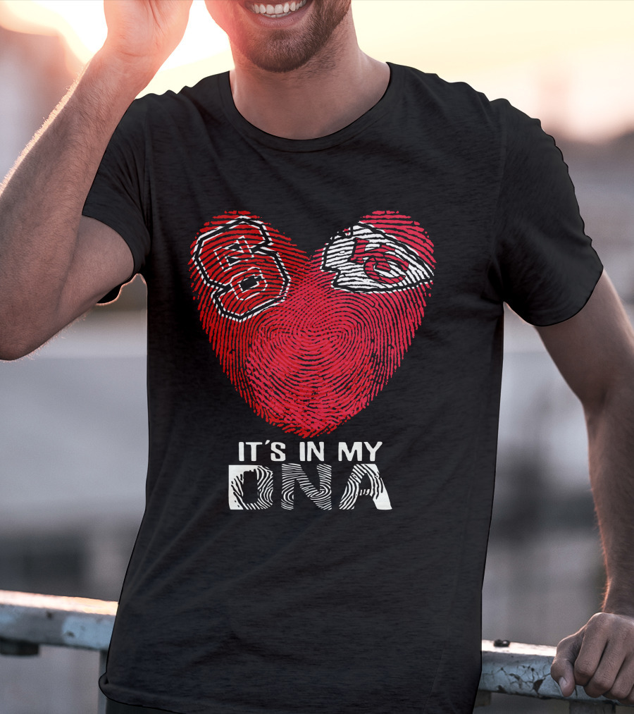 Nc State Chiefs Heart Fingerprint It's In My Dna T-Shirt