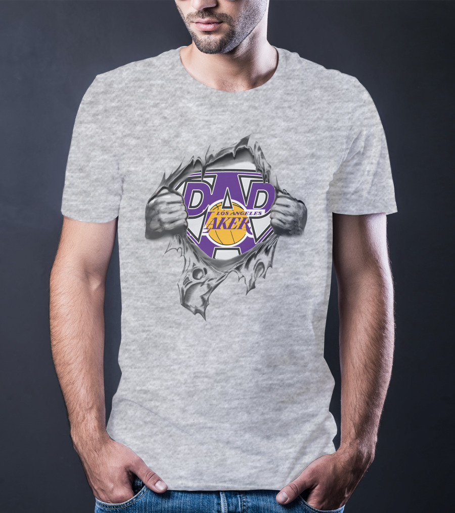 Los Angeles Lakers Dad Superhero Rip T-Shirt